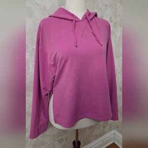Nike Yoga Dri-FIT Hoodie Mauve Pink Split Hem Pullover Sweatshirt Size Small